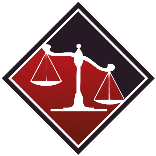 Lawsuit Matchmaker logo with balanced justice scales inside a diamond icon for legal‑tech case matching